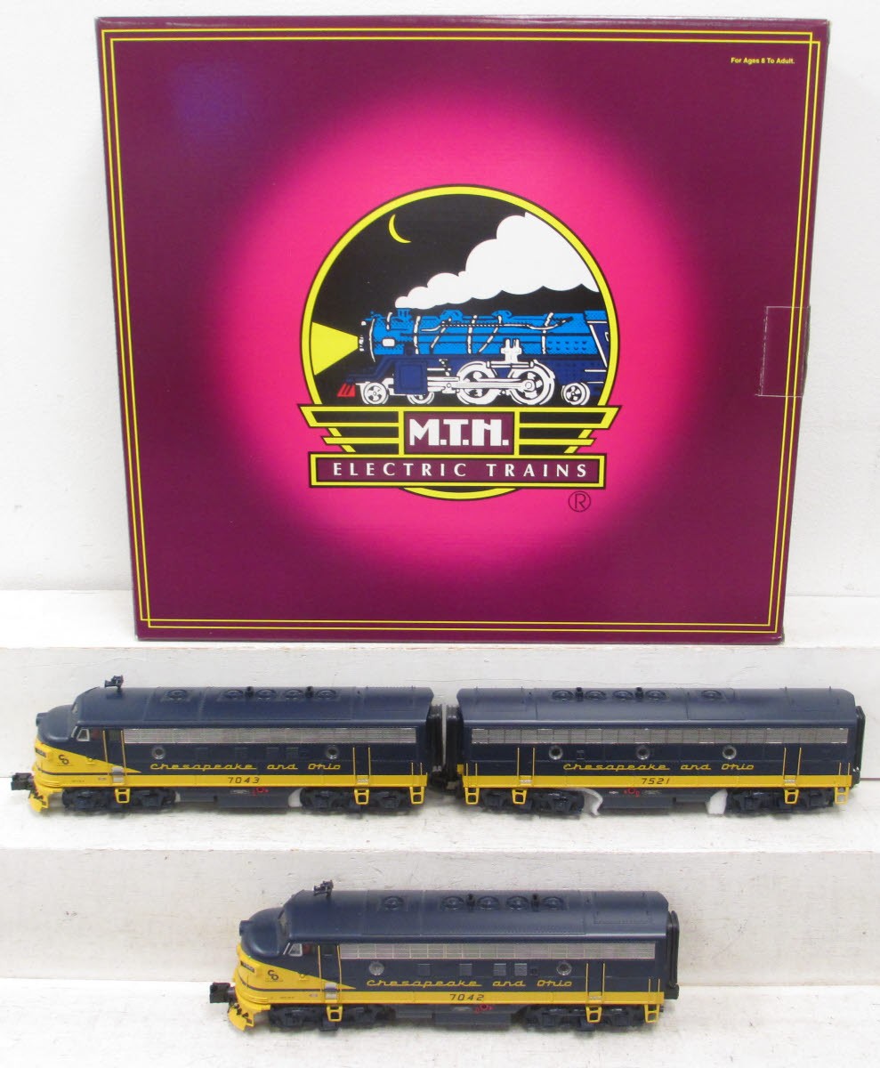 MTH 20-2741-1 C&O F-7 ABA Diesel Engine Set #7042/7043/7521 w/PS2