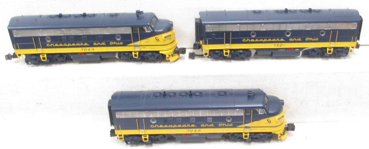MTH 20-2741-1 C&O F-7 ABA Diesel Engine Set #7042/7043/7521 w/PS2