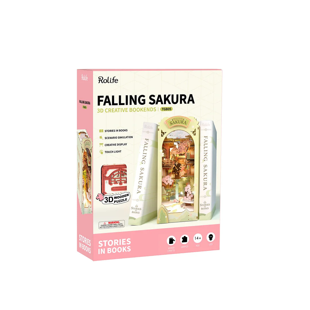 Robotime TGB05 Rolife Falling Sakura DIY Book Nook Shelf Insert