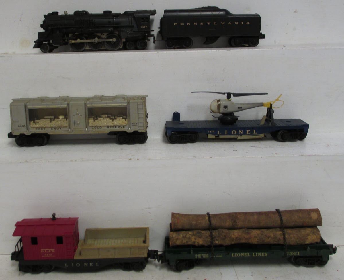 Lionel 2571 Vintage O 637 Fort Knox Steam Freight Set w/736W,3419,6445,6361,6119