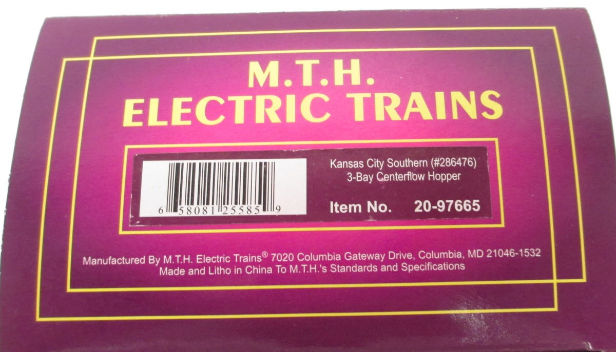 MTH 20-97665 Kansas City Southern Centerflow Hopper