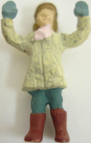 Arttista 1389 O Little Girl to Build Snowman Pewter Figur