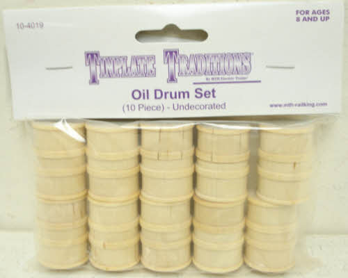 MTH 10-4019 Tinplate Traditions O Undecorated Small Oil Drum (Set of 10)