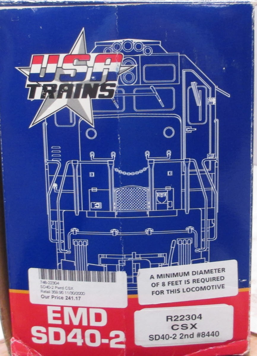 USA Trains 22304 G CSX SD40-2 Powered Diesel Locomotive #8440