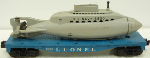 Lionel 6830 Vintage O Flatcar w/ Non Operating Submarine