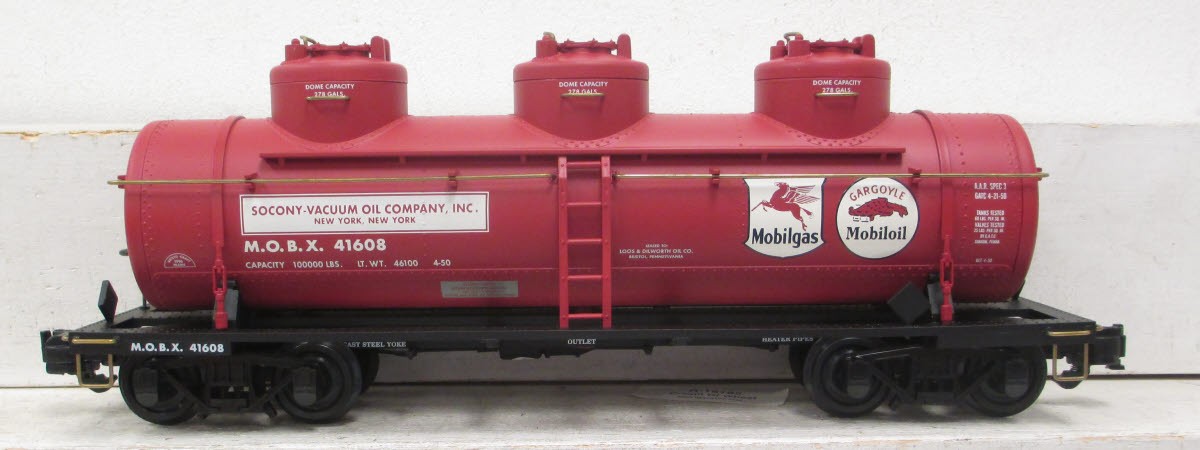 Aristo-Craft 41608 Mobil Triple Dome Tank Car #41608