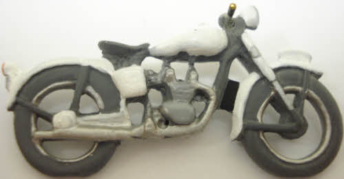 Arttista 1145 O and O27 Scale Gray Police Motorcycle Pewter Hand Painted