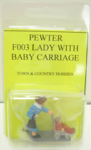 T&C Pewter Lady w/ Baby Carriage