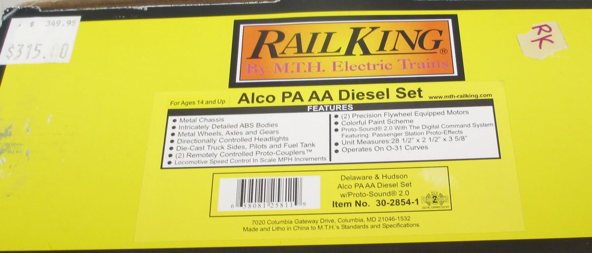 MTH 30-2854-1 D&H Alco PA AA Diesel Engine Set w/PS 2.0 #16/18