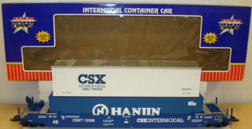 USA Trains 17130 G CSX Gunderson Husky Stack with 2 Containers #2- Metal Wheels