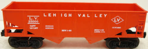 Lionel 6476 Vintage O Lehigh Valley Red 2-Bay Hopper