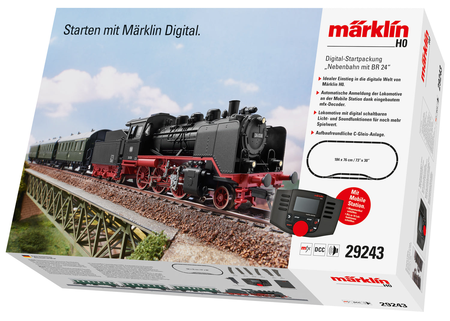 Marklin 29243 HO Branch Line with a Class 24 Digital Starter Set