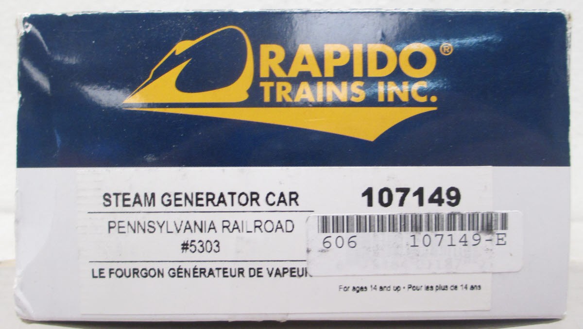 Rapido Trains 107149 HO Pennsylvania Steam Generator Car #5303