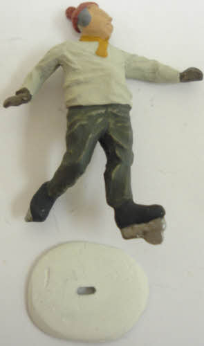 Arttista 1393 O Scale Man Ice Skating Pewter & Hand Painted Figure