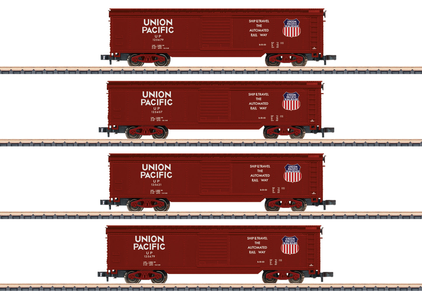 Marklin 82497 Z Union Pacific Era III Boxcar (Set of 4)