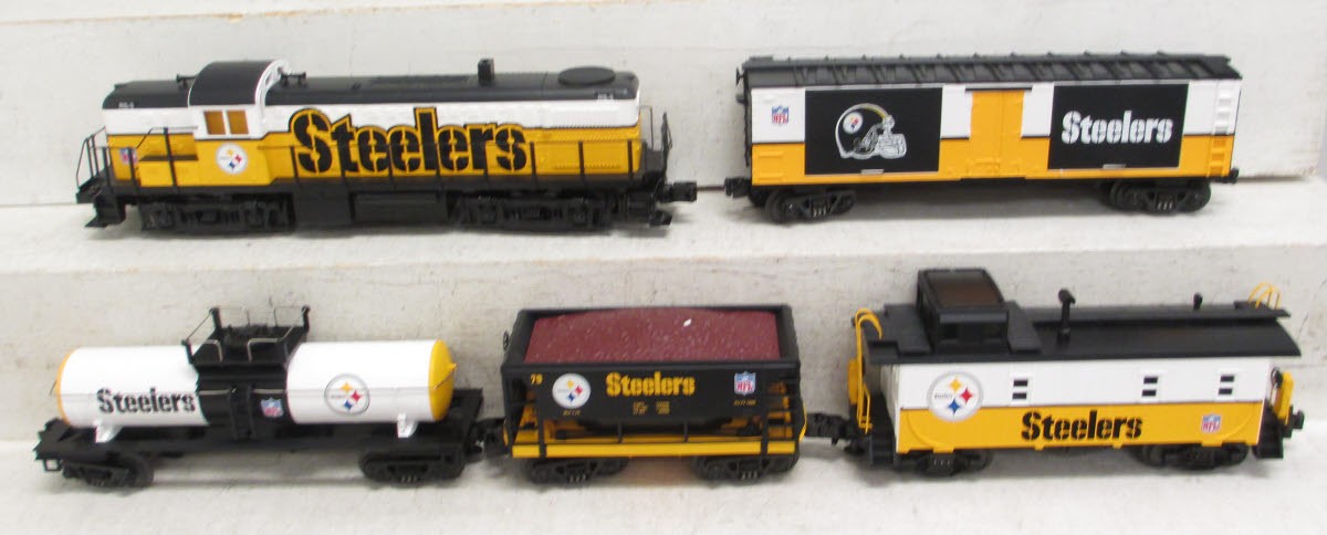 MTH 30-4177-1 O Gauge Pittsburg Steelers RailKing RS-3 Diesel Train Set w/PS 2.0