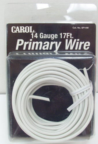 Carol 6P16W White 14 Gauge 17 Ft Primary Wire