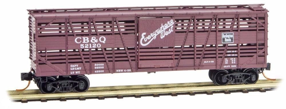 Micro-Trains 03500130 N CB&Q 40' Despatch Stock Car #52120