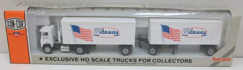 Con-Cor 0004-001026 HO Rite-Way Tractor+27' Twin Trailers