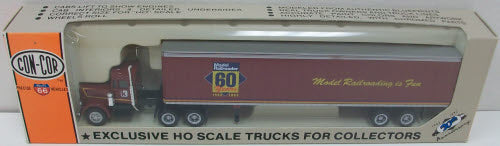 Con-Cor 0004-001078 HO 60 Anniversary Peterbilt W/48'''' Maroon Tractor Trailer
