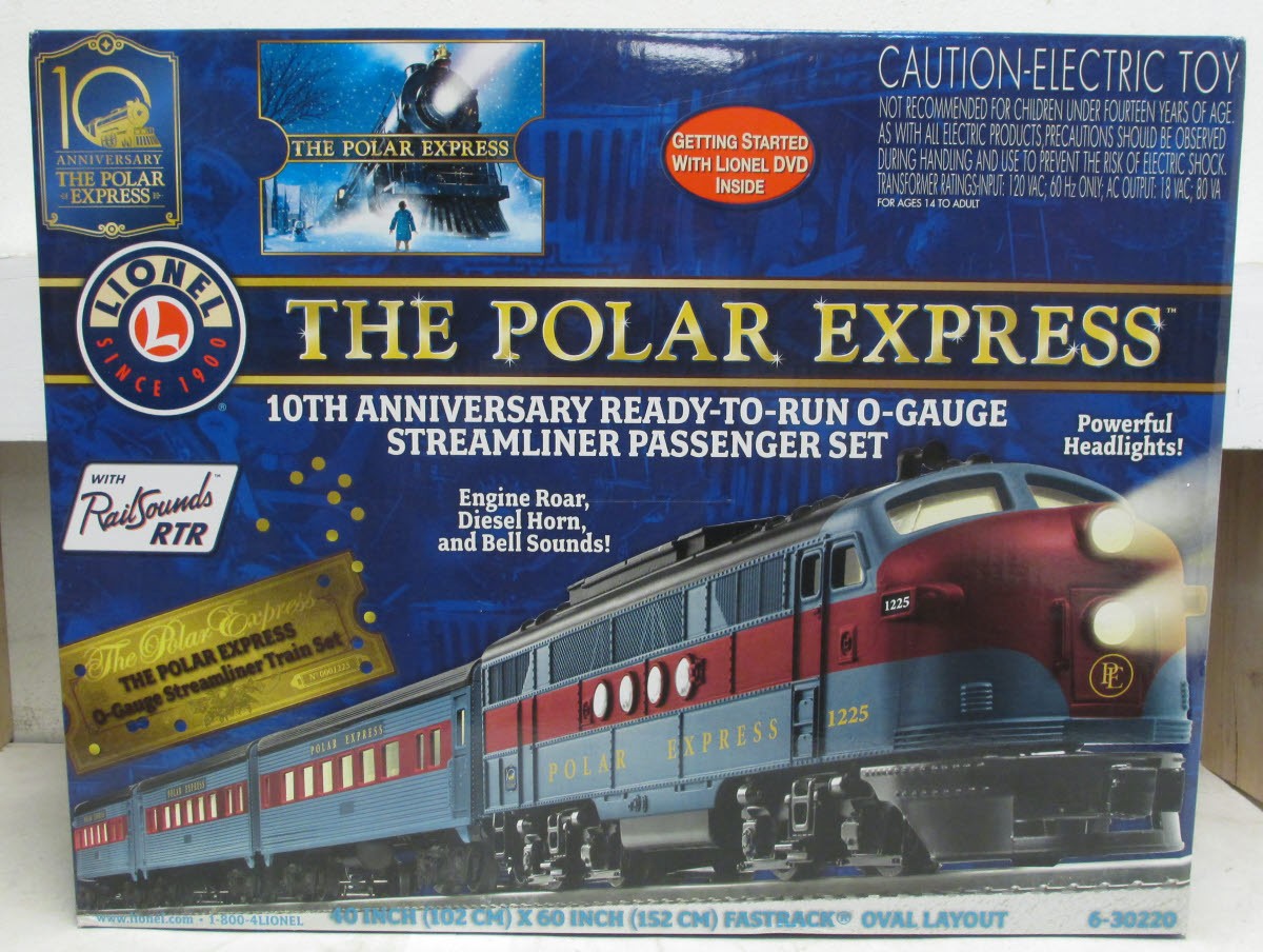 Lionel 6-30220 10th Anniversary Polar Express Streamliner O Gauge Train Set