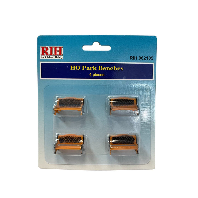 Rock Island Hobby 062105 HO Pre Painted Park Benches (Pack of 4)