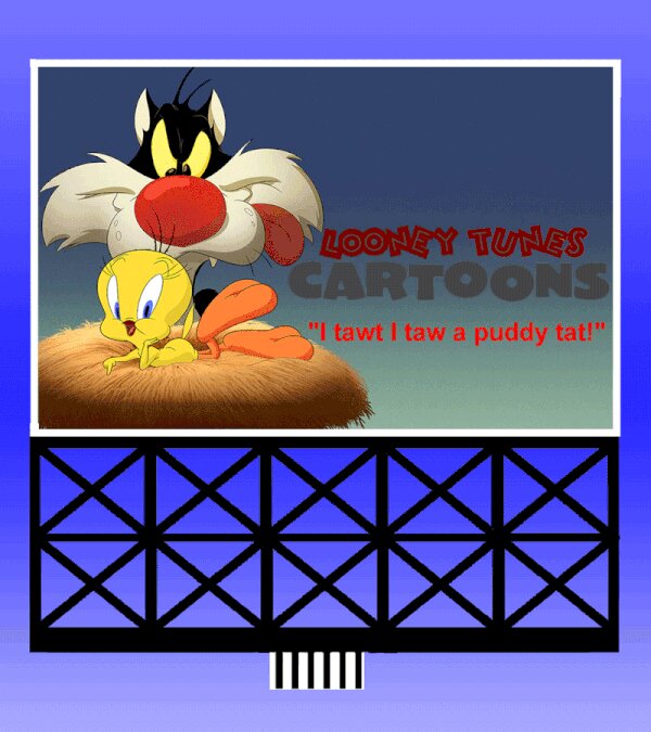 Micro Structures 44-3952 HO/N Looney Toons Small Animated Billboard