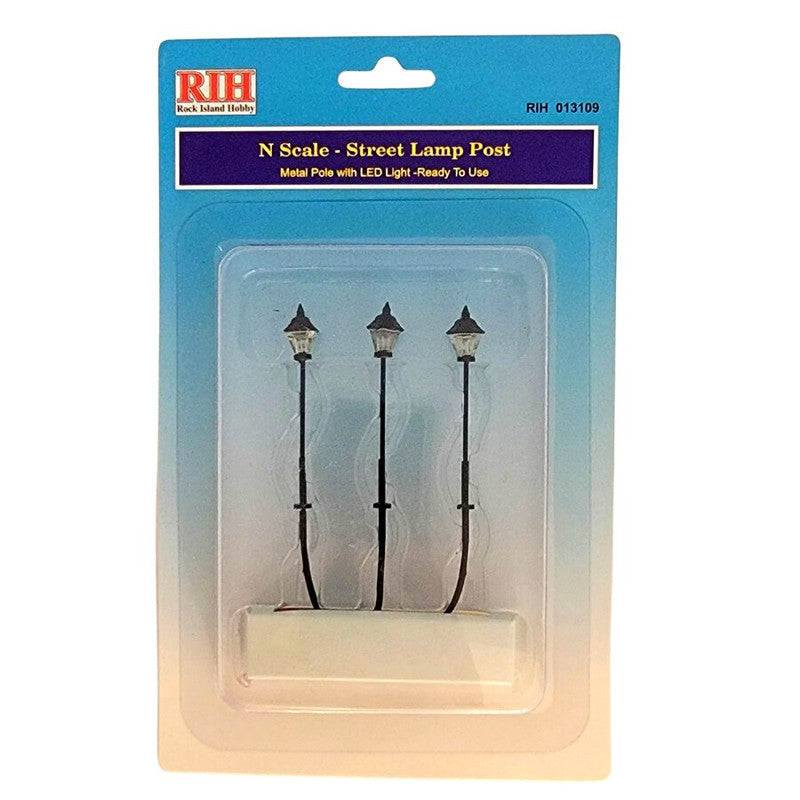 Rock Island Hobby 013109 N 40's/50's Era Street Lamp Post (Pack of 3)