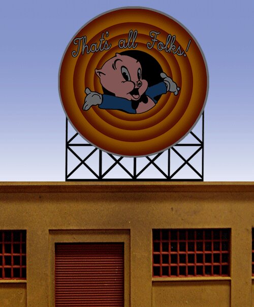 Miller Engineering 88-5001 HO/O That's All Folks Large Animated Billboard