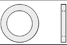 Plastruct 95630 1-1/4" x 5/32" x 1-9/16" ABS Ring (Pack of 5)