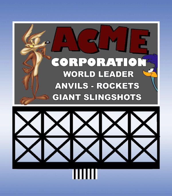 Miller Engineering 443752 HO/N Acme Corporation Small Animated Neon Billboard