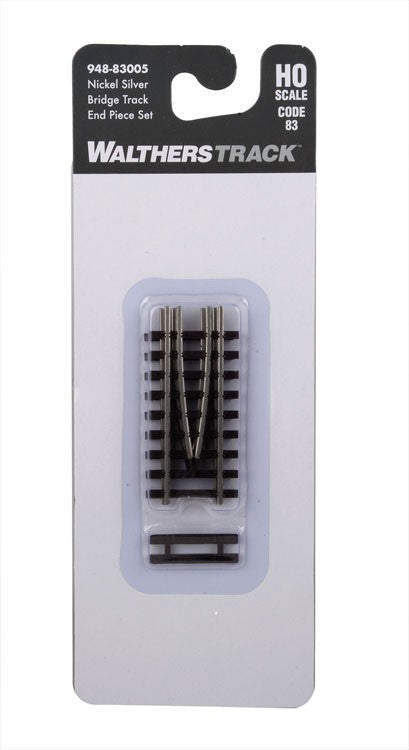 Walthers 948-83005 HO Code 83 Nickel Silver Bridge Track End Piece Set