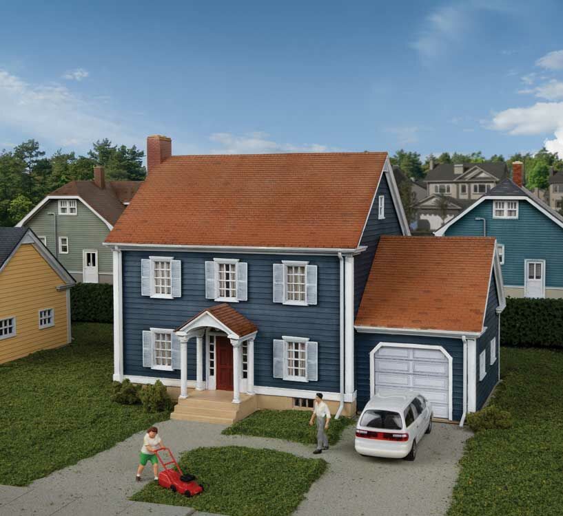 Walthers 933-4153 HO 6-3/4 x 5 x 4-3/4" Colonial House Kit