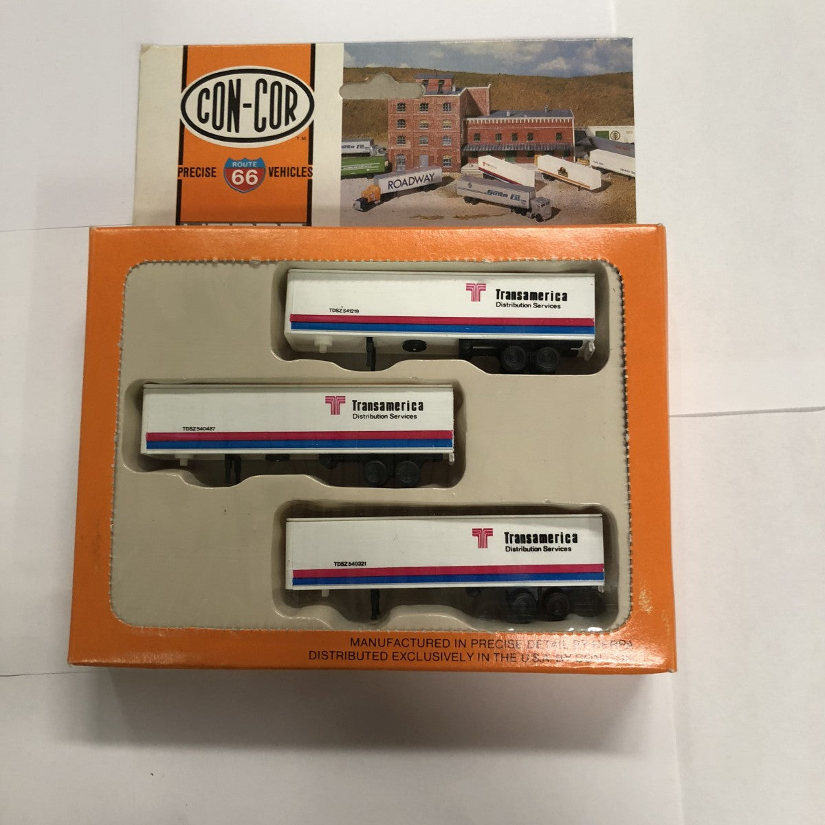 Con-Cor 0004-005104 N 1:160 Transamerica 40' Piggyback Box Trailers (Pack of 3)