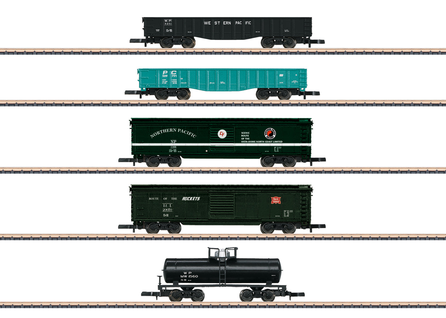 Marklin 82498 Z Scale American Freight Car Set (Set of 5)