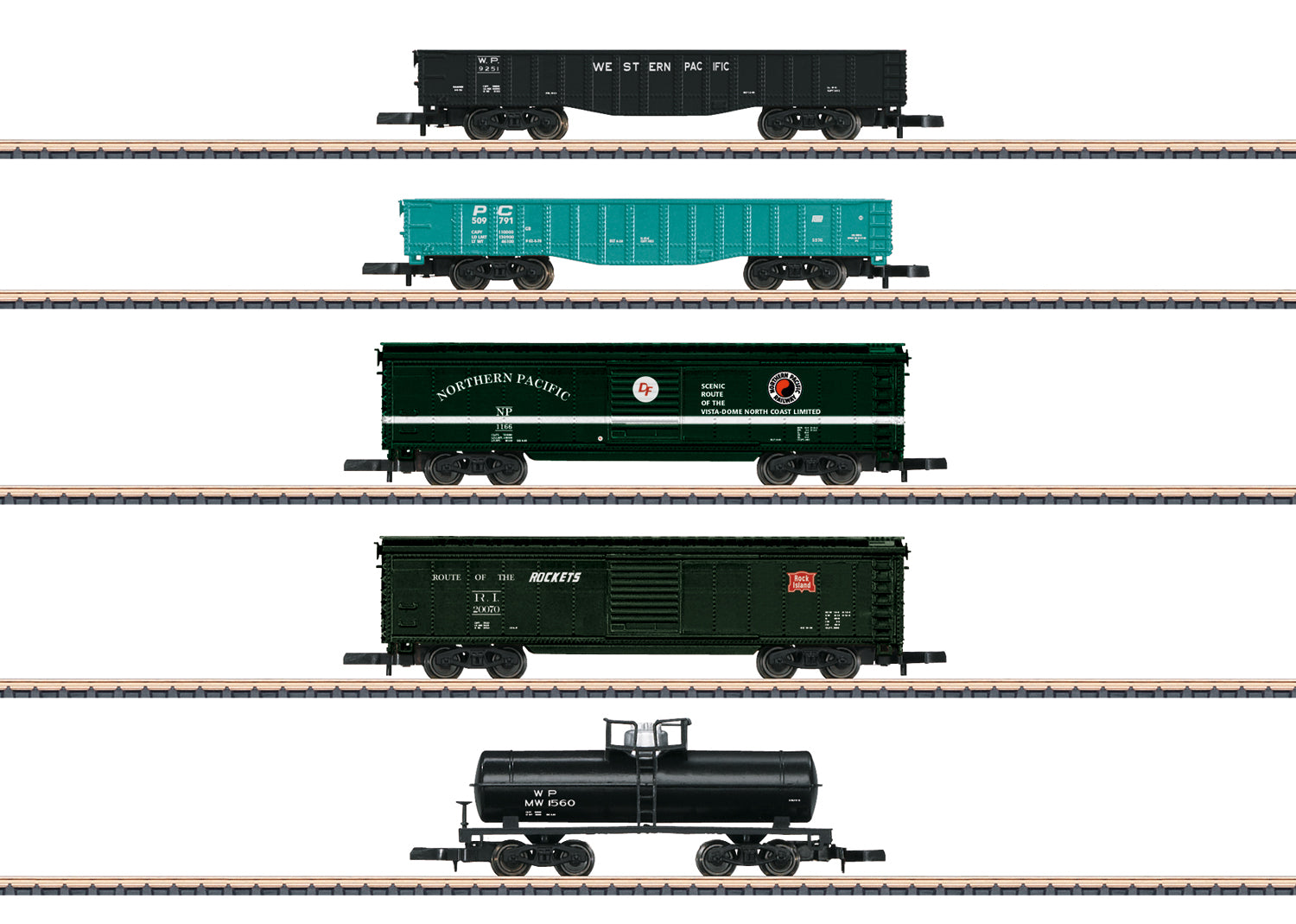 Marklin 82498 Z Scale American Freight Car Set (Set of 5)