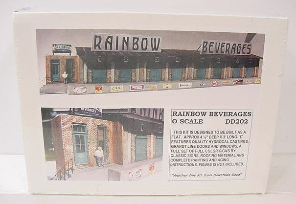 Downtown Deco DD202 O Scale Rainbow Beverages Warehouse Kit