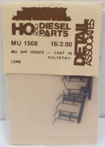 Detail Associates 1508 HO MU Air Hoses Unbreakable Polyethylene (Pack of 16)