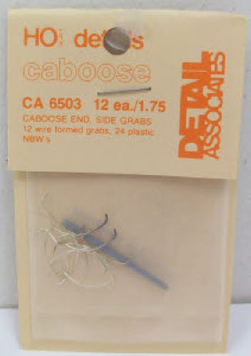 Detail Associates 6503 HO Caboose Ends & Sides Grab Irons (Pack of 12)