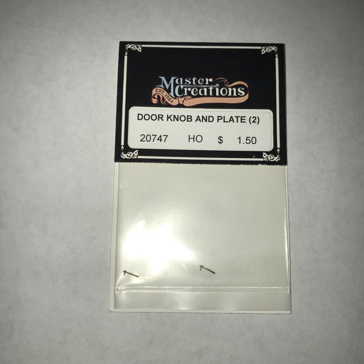Master Creations 20747 HO Door Knob and Plate (Pack of 2)