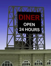 Miller Engineering 338965 N/Z Diner Flashing Neon Rooftop Billboard Small