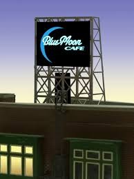 Miller Engineering 338960 N/Z Blue Moon Cafe Flashing Rooftop Billboard Small