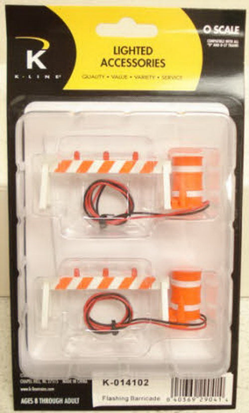 K-Line K-014102 O Hazard Barricades W/Flashing Lights (Pack of 2)