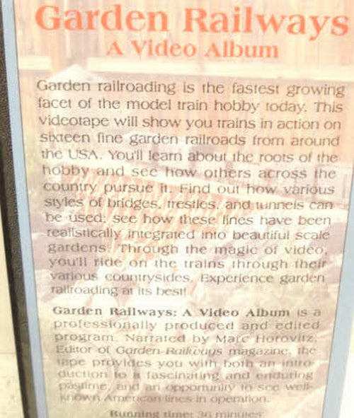 G Scale Garden Railways VHS Video