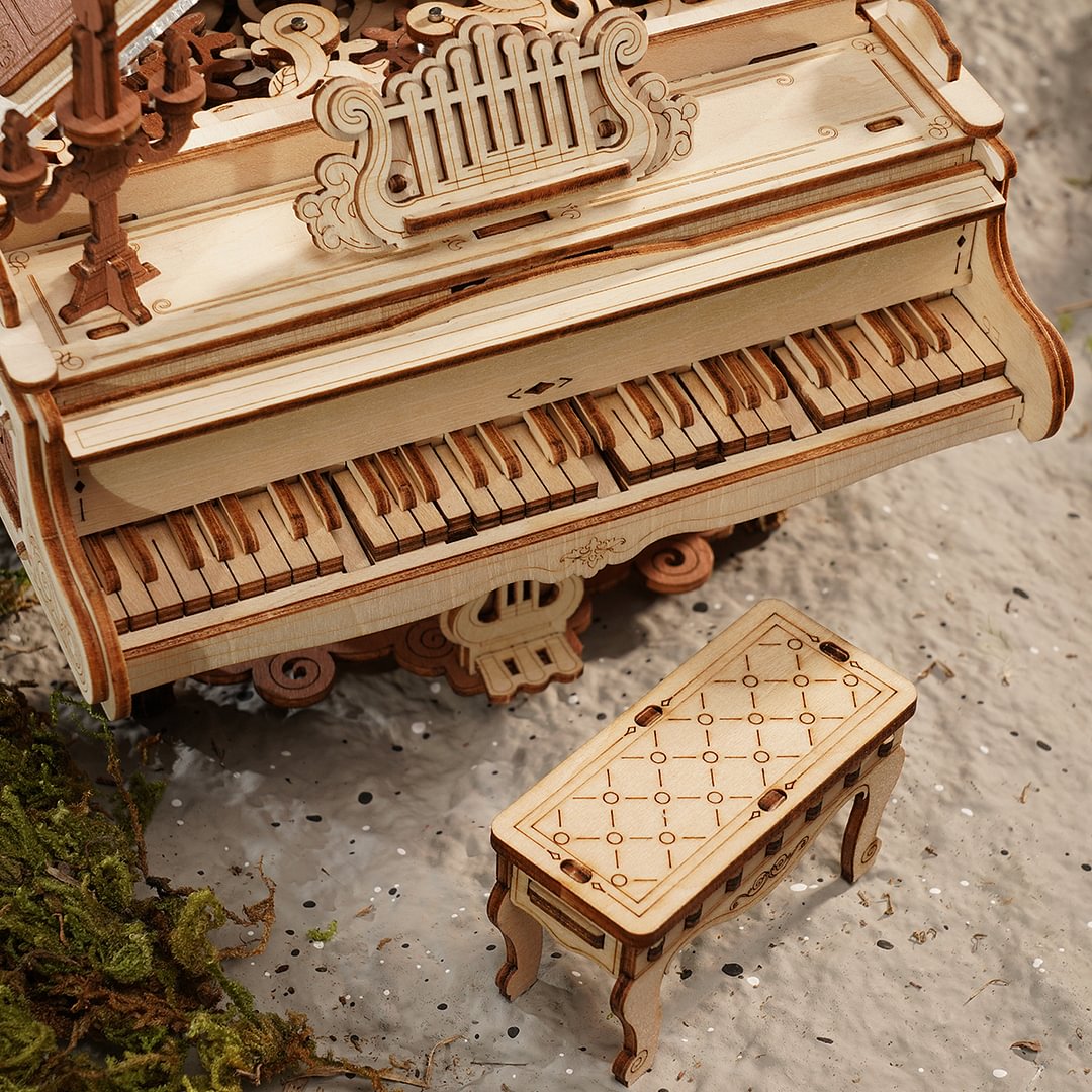 Robotime AMK81 ROKR Magic Piano Mechanical Music Box 3D Wooden Puzzle