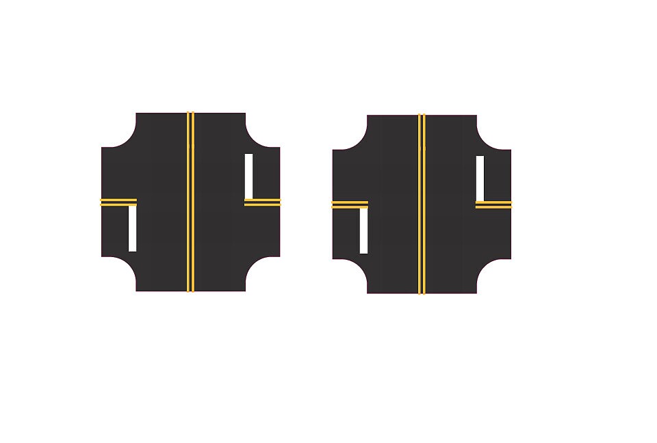 Easy Streets 3252071 N Fresh Asphalt 4-way Intersection 2 Stop
