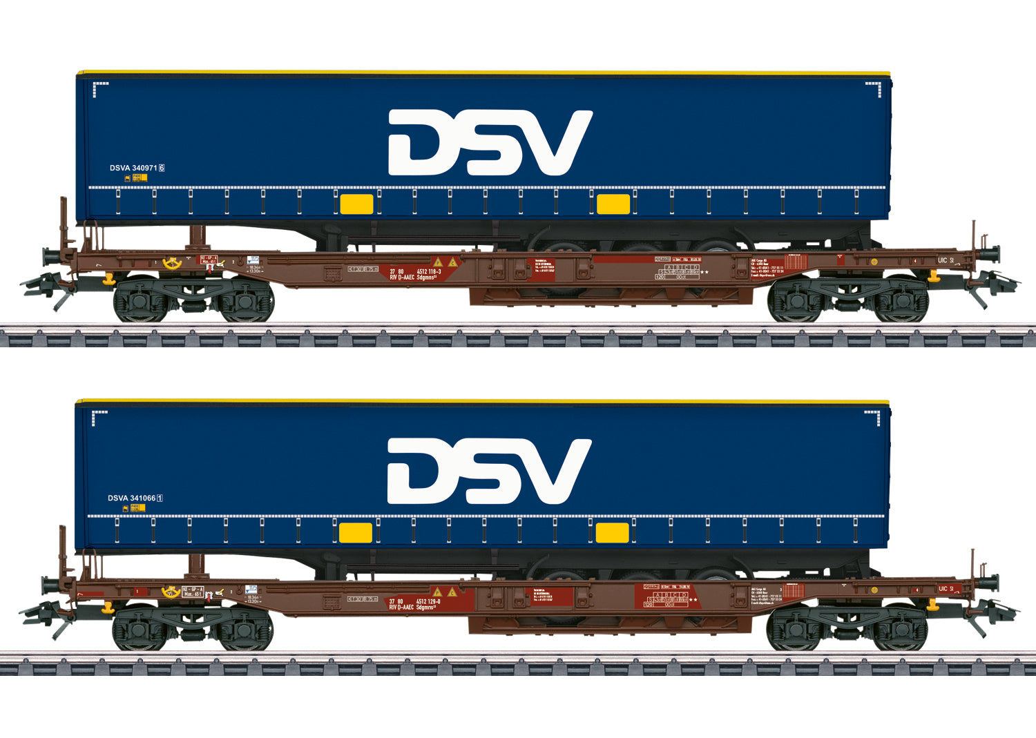 Marklin 47111 HO AAE Cargo Inc. DSV Deep Sdgmns Well Flat Car Set (Pack of 2)