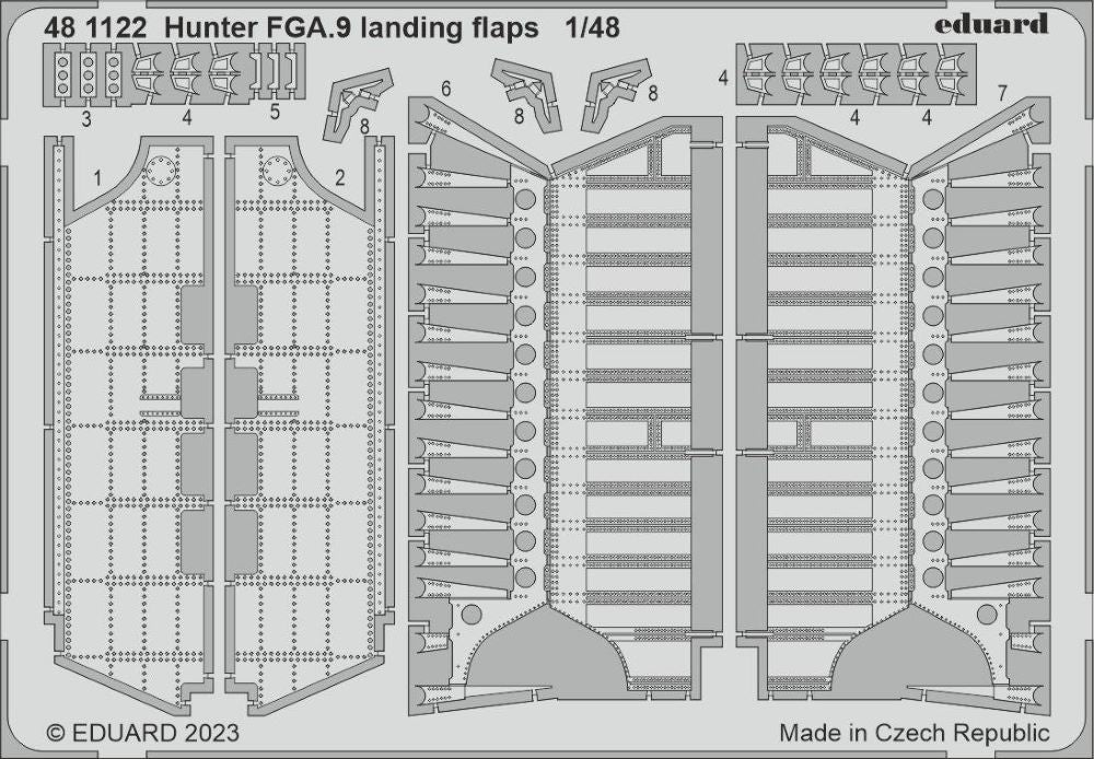 Eduard 481122 1:48 Airfix Hunter FGA.9 Landing Flaps Aircraft Photo Etched Part