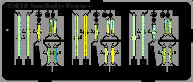 Eduard 49010 1:48 Seatbelts France for Aircraft (Painted) Aircraft Kit Parts