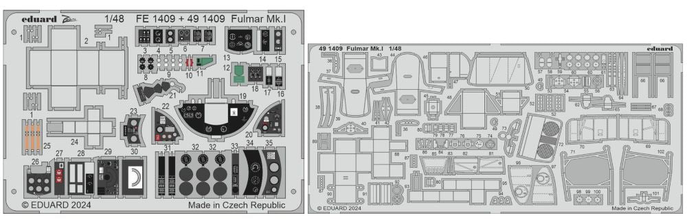 Eduard 491409 1:48 Trumpeter Fulmar Mk. I Aircraft Photo Etched Part